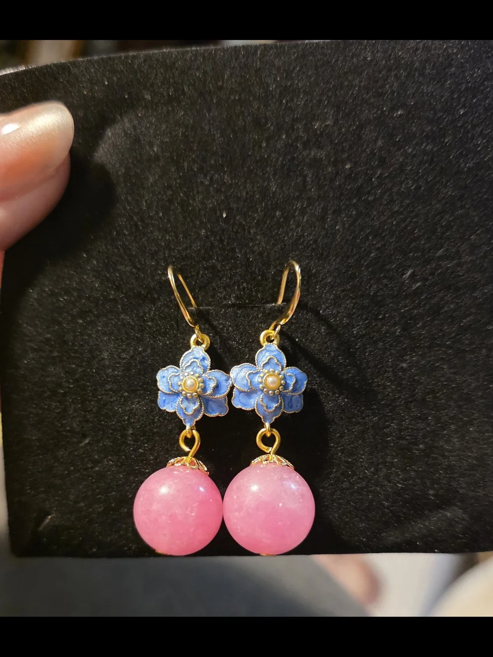 Pink Jade Earrings